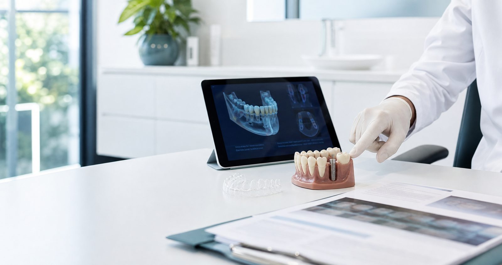 Digital implant planning with a CBCT scan for a Vietnam dental case